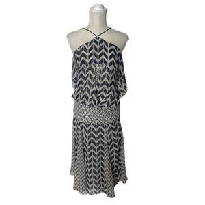 Max Azria Runway Collection 100% Silk Abstract Geometric Dress